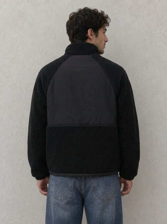 Polaire homme bi-matière – col montant
