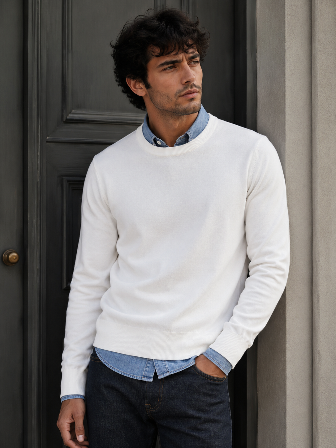 Pull homme en maille – col rond